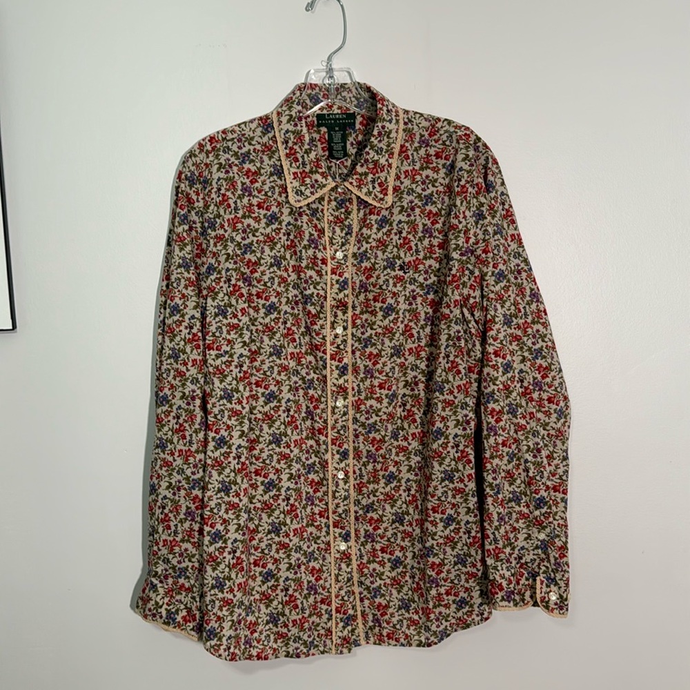 Ralph Lauren Floral Button Down Plus Size Multicolor
